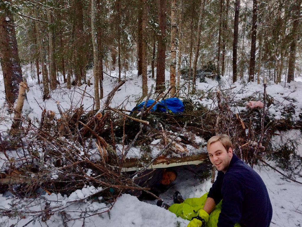 Winter shelter bouwen